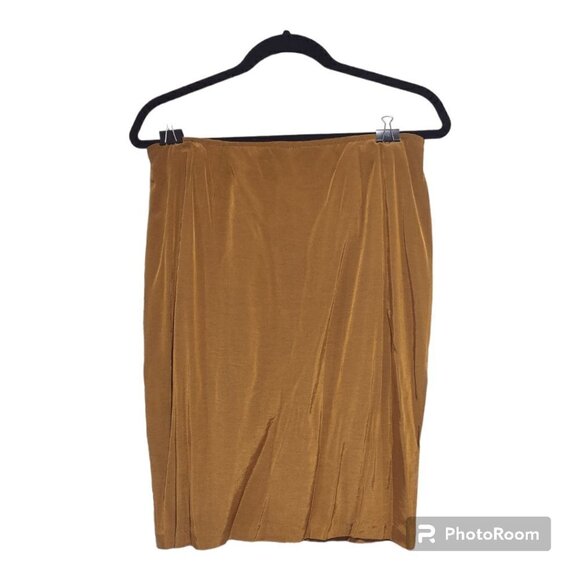 Vintage Mustard Pencil Skirt T.M.Collection Size 14 - Picture 1 of 3